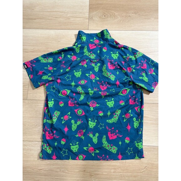 Meow Wolf Men's Lottie Button Up Casual Shirt Short Sleeve Polyester Medium - Picture 7 of 7